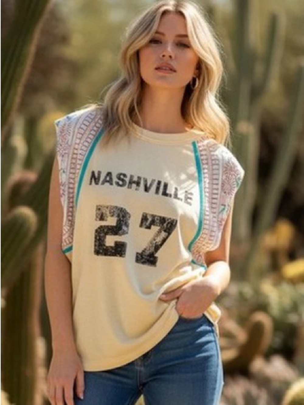 NWOT Blue Velvet Cream Nashville 27 Sleeveless Top, OS, $29